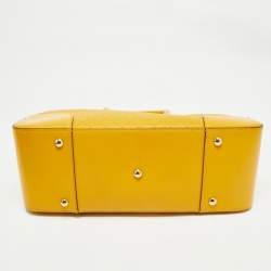 Pre Owned Gucci Yellow Diamante Leather Medium Bright Satchel