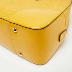 Pre Owned Gucci Yellow Diamante Leather Medium Bright Satchel