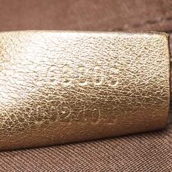 Gucci Gold/Brown GG Satin and Leather Princy Tote
