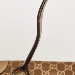 Gucci Gold/Brown GG Satin and Leather Princy Tote