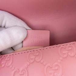 Gucci Pink Small Guccissima Padlock Crossbody