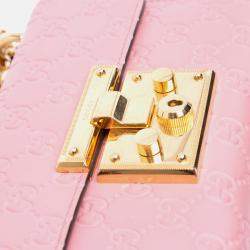 Gucci Pink Small Guccissima Padlock Crossbody