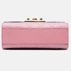 Gucci Pink Small Guccissima Padlock Crossbody