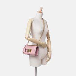 Gucci Pink Small Guccissima Padlock Crossbody