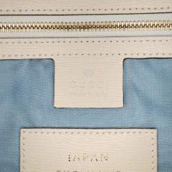 Gucci White Yuko Higuchi Medium Coated Canvas Ophidia Web Satchel