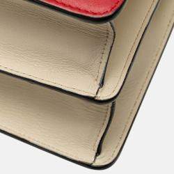 Gucci White Medium Leather Bamboo Dionysus Web Satchel
