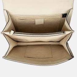 Gucci White Medium Leather Bamboo Dionysus Web Satchel