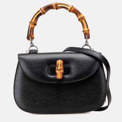 Gucci Black Calfskin Bamboo Night