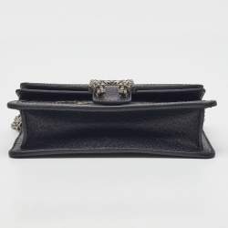 مملوكة مسبقًا Gucci Black/Grey GG Denim Super Mini Dionysus Shoulder Bag