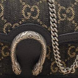 مملوكة مسبقًا Gucci Black/Grey GG Denim Super Mini Dionysus Shoulder Bag