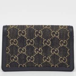 مملوكة مسبقًا Gucci Black/Grey GG Denim Super Mini Dionysus Shoulder Bag