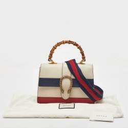 Pre Owned Gucci Tricolor Leather Medium Dionysus Bamboo Top Handle Bag