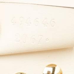 Pre Owned Gucci Off White Leather Super Mini Sylvie Wallet On Chain