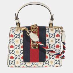 Gucci Ivory Calfskin Valentine's Day Mini Sylvie Top Handle
