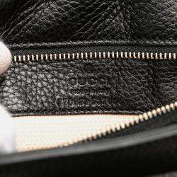 Pre Owned Gucci Black Small Leather Bamboo Daily Satchel