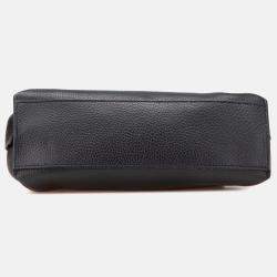 Pre Owned Gucci Black Small Leather Bamboo Daily Satchel