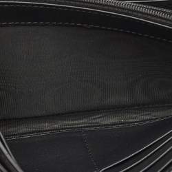 Gucci Black/Beige Leather and GG Supreme Canvas Peony Pearly Continental Wallet