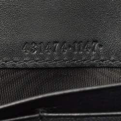 Gucci Black/Beige Leather and GG Supreme Canvas Peony Pearly Continental Wallet