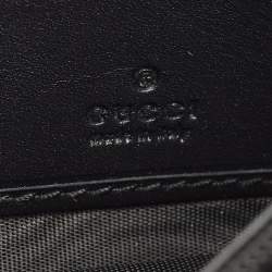 Gucci Black/Beige Leather and GG Supreme Canvas Peony Pearly Continental Wallet