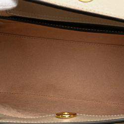 Pre Owned Gucci Beige Small Leather Bamboo Diana Satchel
