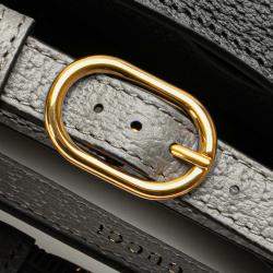 Gucci Black Small Leather Bamboo Diana Satchel