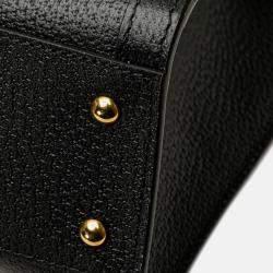 Gucci Black Small Leather Bamboo Diana Satchel
