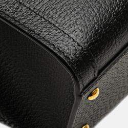 Gucci Black Small Leather Bamboo Diana Satchel