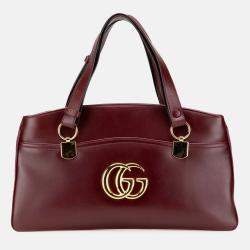 Gucci Burgundy Large Leather Arli Shoulder Bag