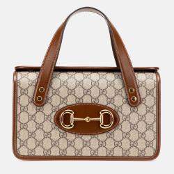 Gucci Beige Small GG Supreme Horsebit 1955 Satchel