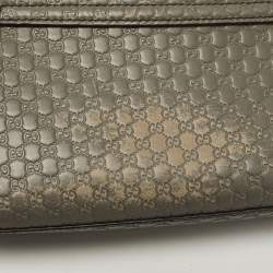 Pre Owned Gucci Grey Microguccissima Leather Medium Emily Chain Shoulder Bag