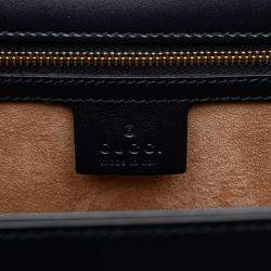 Gucci Black Medium Leather Sylvie Top Handle Bag