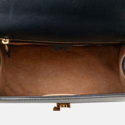 Gucci Black Medium Leather Sylvie Top Handle Bag