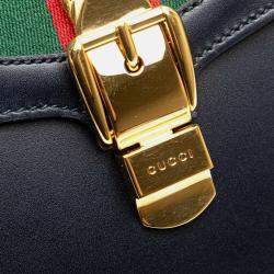 Gucci Black Medium Leather Sylvie Top Handle Bag