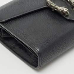 Pre Owned محفظة غوتشي ديونيسوس جلد أسود مع سلسلة