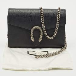 Pre Owned محفظة غوتشي ديونيسوس جلد أسود مع سلسلة