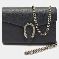  Gucci Black Leather Dionysus Wallet On Chain