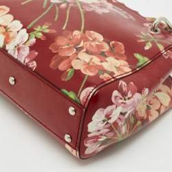 Gucci Multicolor Blooms Print Leather Mini Bamboo Tote