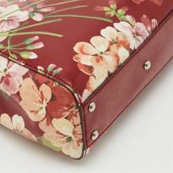 Gucci Multicolor Blooms Print Leather Mini Bamboo Tote