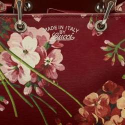 Gucci Multicolor Blooms Print Leather Mini Bamboo Tote