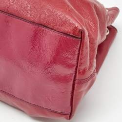 Pre Owned Gucci Pink Patent Leather Medium Soho Chain Tote