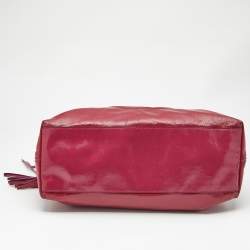Pre Owned Gucci Pink Patent Leather Medium Soho Chain Tote