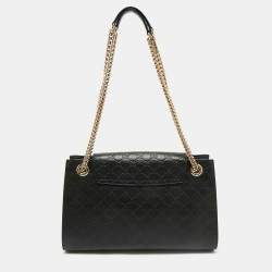 Pre Owned Gucci Black Guccissima Leather Large Emily Chain Shoulder Bag