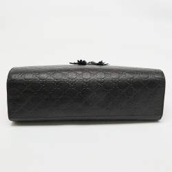 Pre Owned Gucci Black Guccissima Leather Large Emily Chain Shoulder Bag