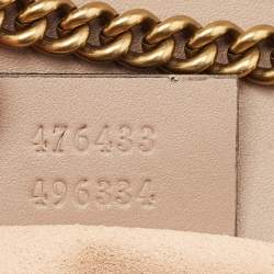Pre Owned Gucci Beige Matelassé Leather Super Mini GG Marmont Crossbody Bag