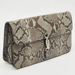Gucci Brown/Blue Python Soft Jackie Clutch