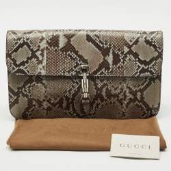 Gucci Brown/Blue Python Soft Jackie Clutch