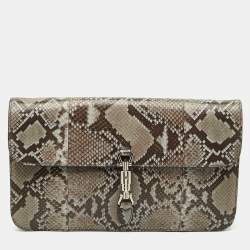 Gucci Brown/Blue Python Soft Jackie Clutch