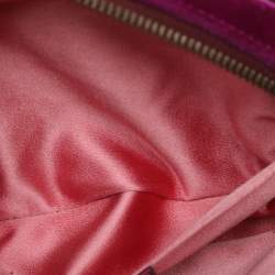 Pre Owned Gucci Purple Matelassé Velvet Mini GG Marmont Belt Bag