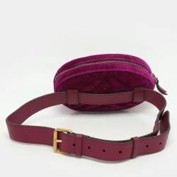 Pre Owned Gucci Purple Matelassé Velvet Mini GG Marmont Belt Bag