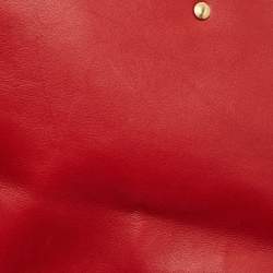 Gucci Red Matelasse Leather Medium GG Marmont Shoulder Bag